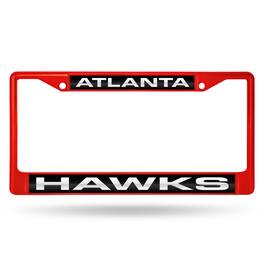 Rico Industries - Atlanta-Hawk's Red Painted Metal Laser Cut License Plate Frame - Multi