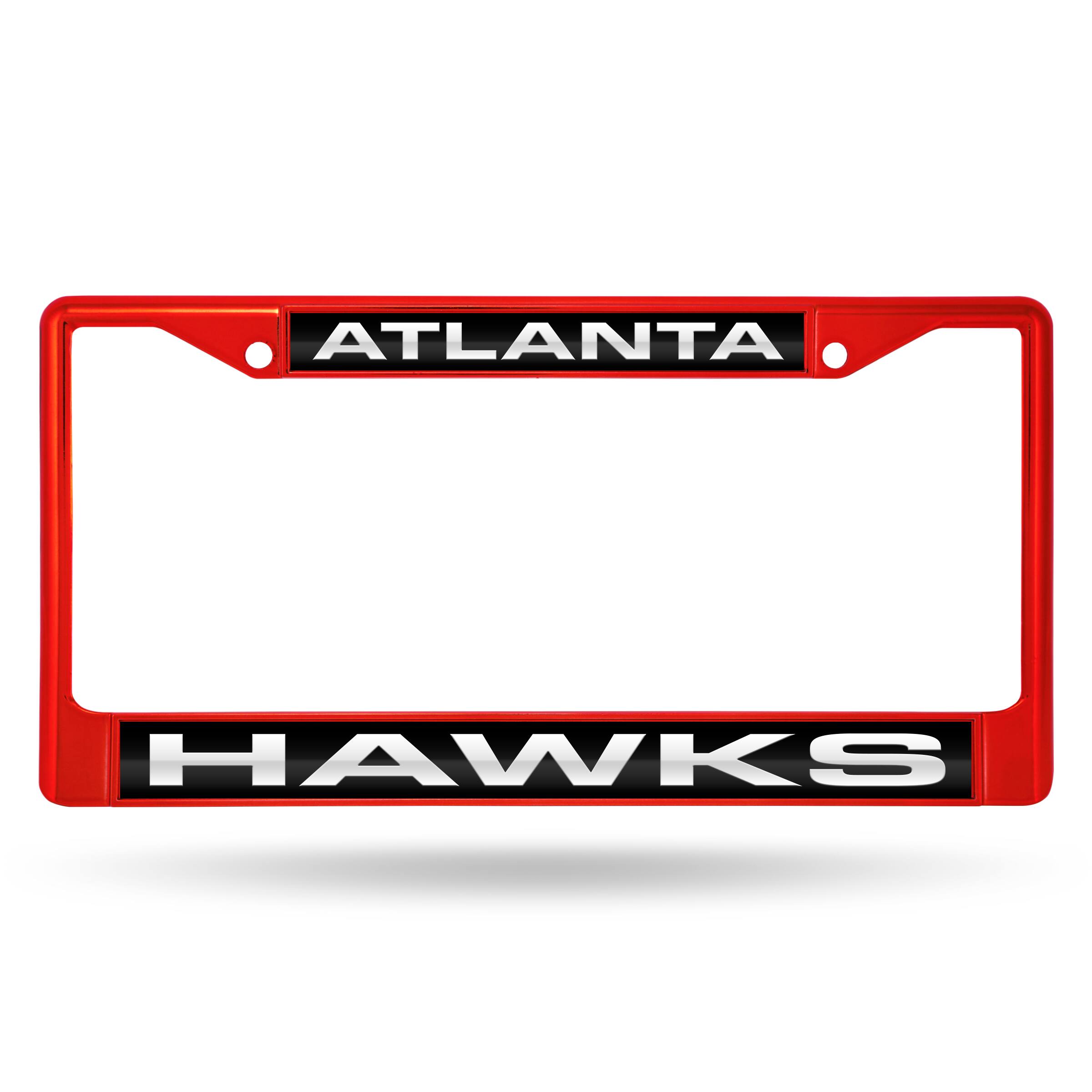 Atlanta Hawks NBA Red Painted Metal Laser Cut License Plate Frame