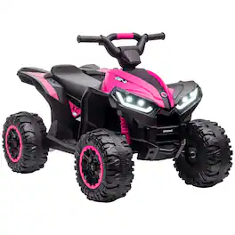 Aosom - 12V Kids ATV Quad Car with Forward & Backward Function, Four Wheeler with Wear-Resistant Wheels, Electric Ride-on ATV
