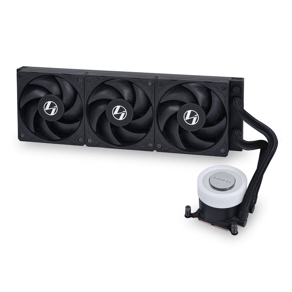 Left. Lian Li - Galahad II Lite 360mm PBT Fan Liquid CPU Cooler - Black.