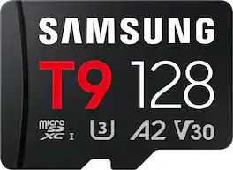 Samsung - microSDXC T9 128GB, Read/Write Speeds Up to 200/130 MB/s (MB-MH128T/WW)