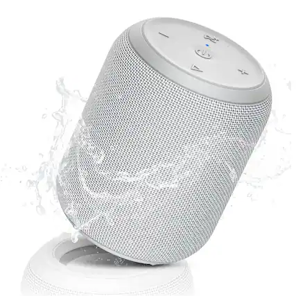 Front. Dazzed Corner - Bluetooth Speakers, Portable Wireless Speaker - Grey White.