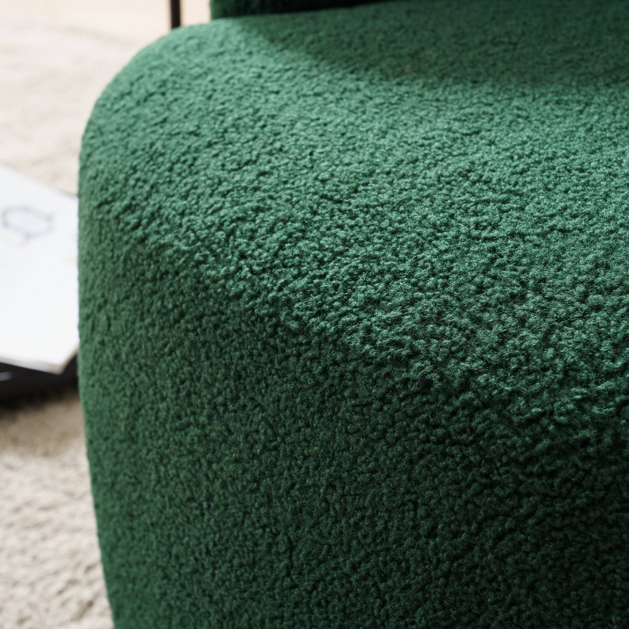 Alt View 1. GOODSILO - Plush Swivel Accent Armchair with Ergonomic Design and 360-Degree Rotation for Modern Interiors - Green.