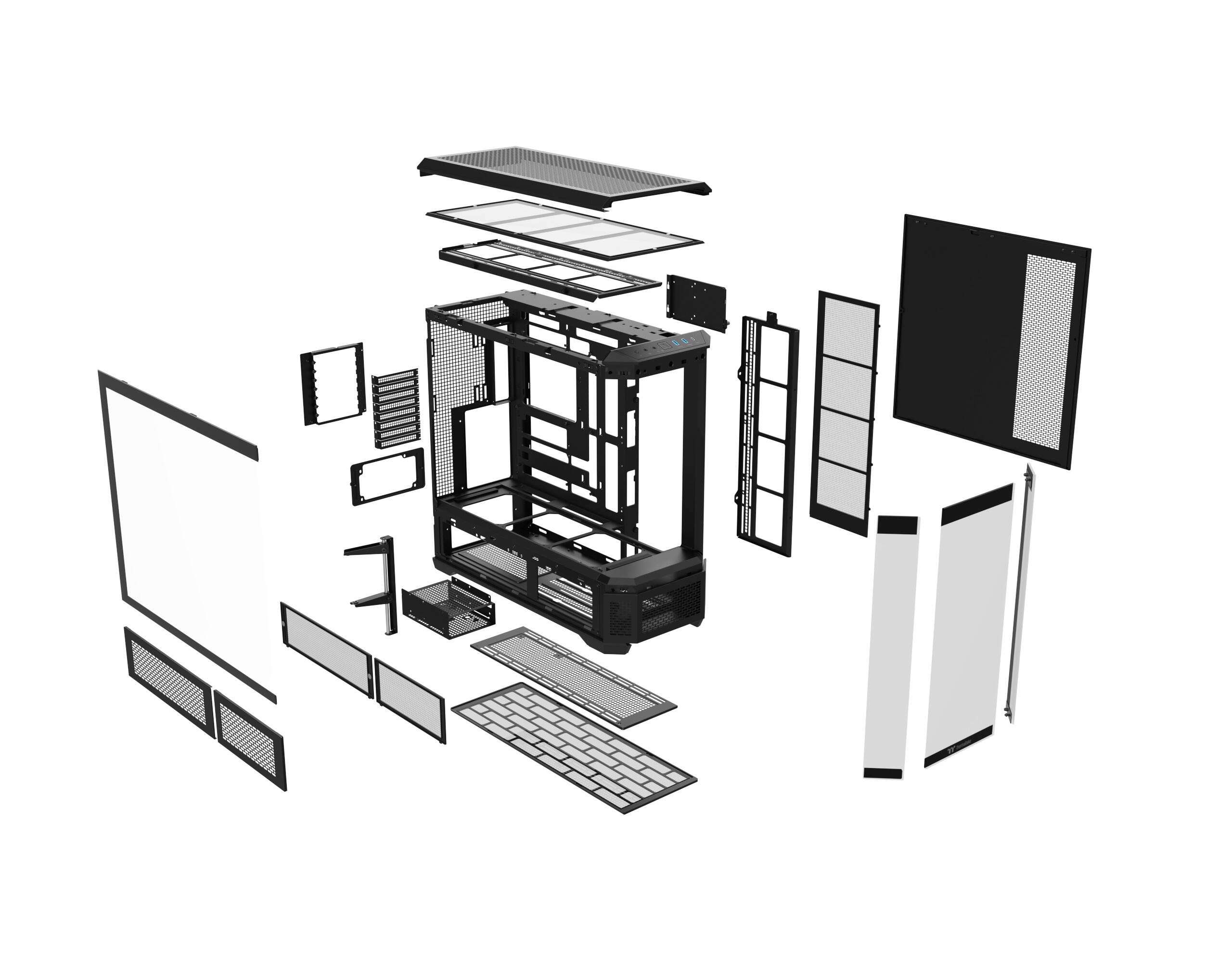 Alt View 4. Thermaltake - View 600 TG Full Tower ATX PC Case - Black.