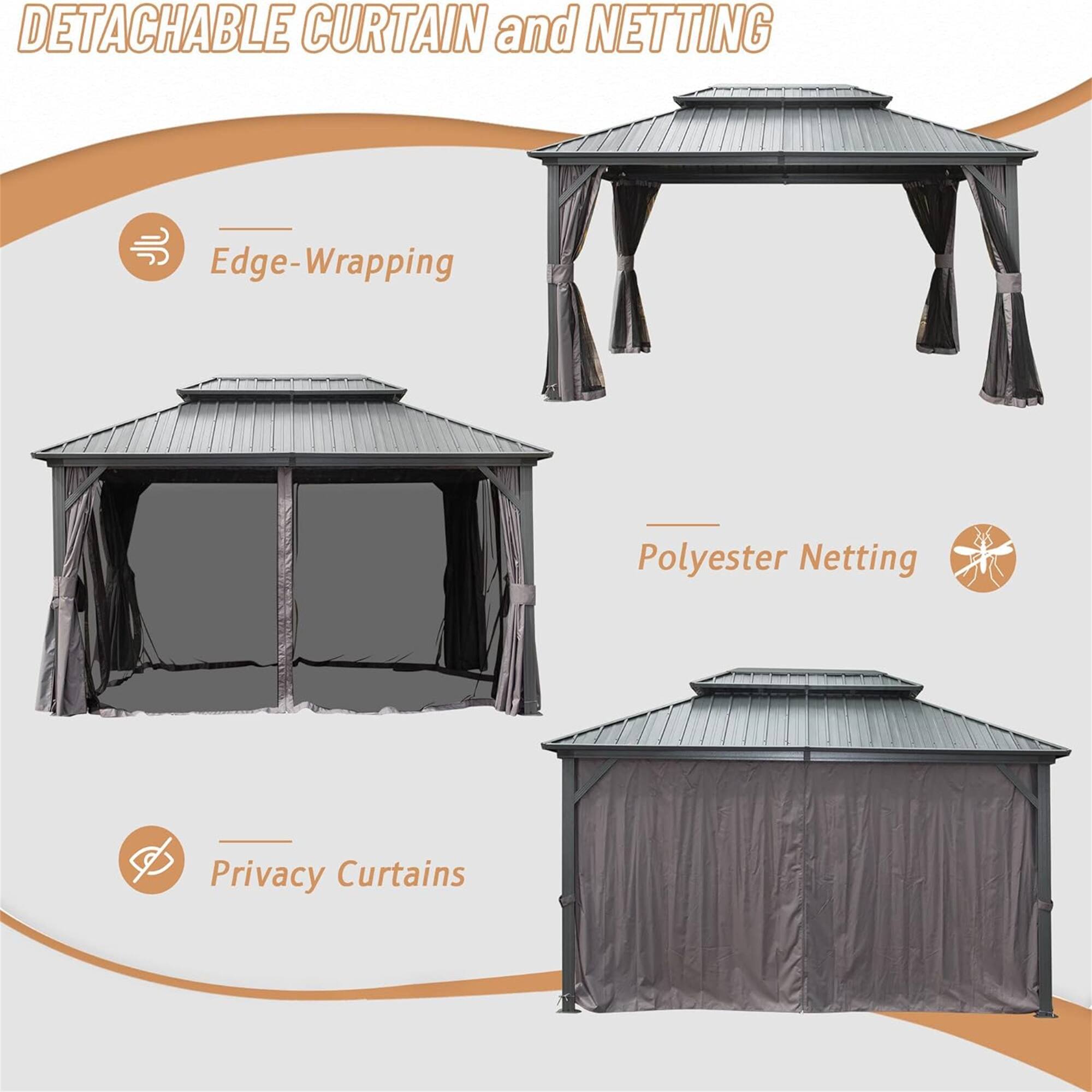 DETACHABLE CURTAIN and NETTING

- Edge-Wrapping
- Polyester Netting
- Privacy Curtains