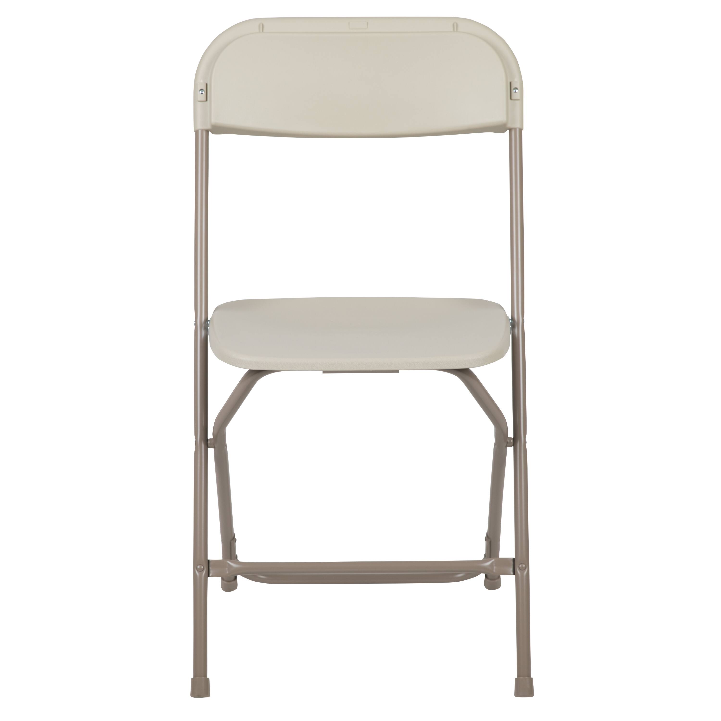 Alt View 7. Emma + Oliver - Set of 10 Stackable Folding Plastic Chairs - 650 LB Weight Capacity - Beige.