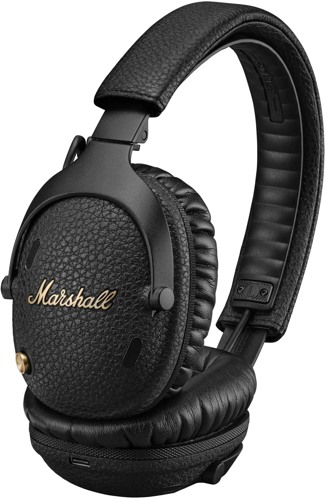 Front. Marshall - Monitor III A.N.C. Wireless Noise Cancelling Over-the-Ear Headphones - Black.