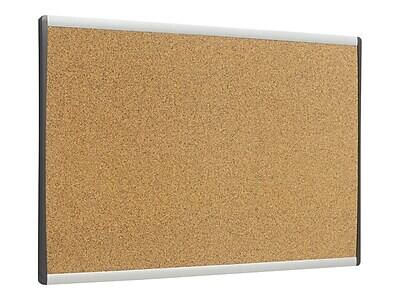 Alt View 1. Quartet - Arc Cubicle Cork Bulletin Board, 18"H x 30"W - Aluminum Frame.