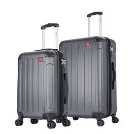 DUKAP - Intely Smart Hardside 2 Piece Luggage Set 20"/28" with USB and integrated weight scale - Gray