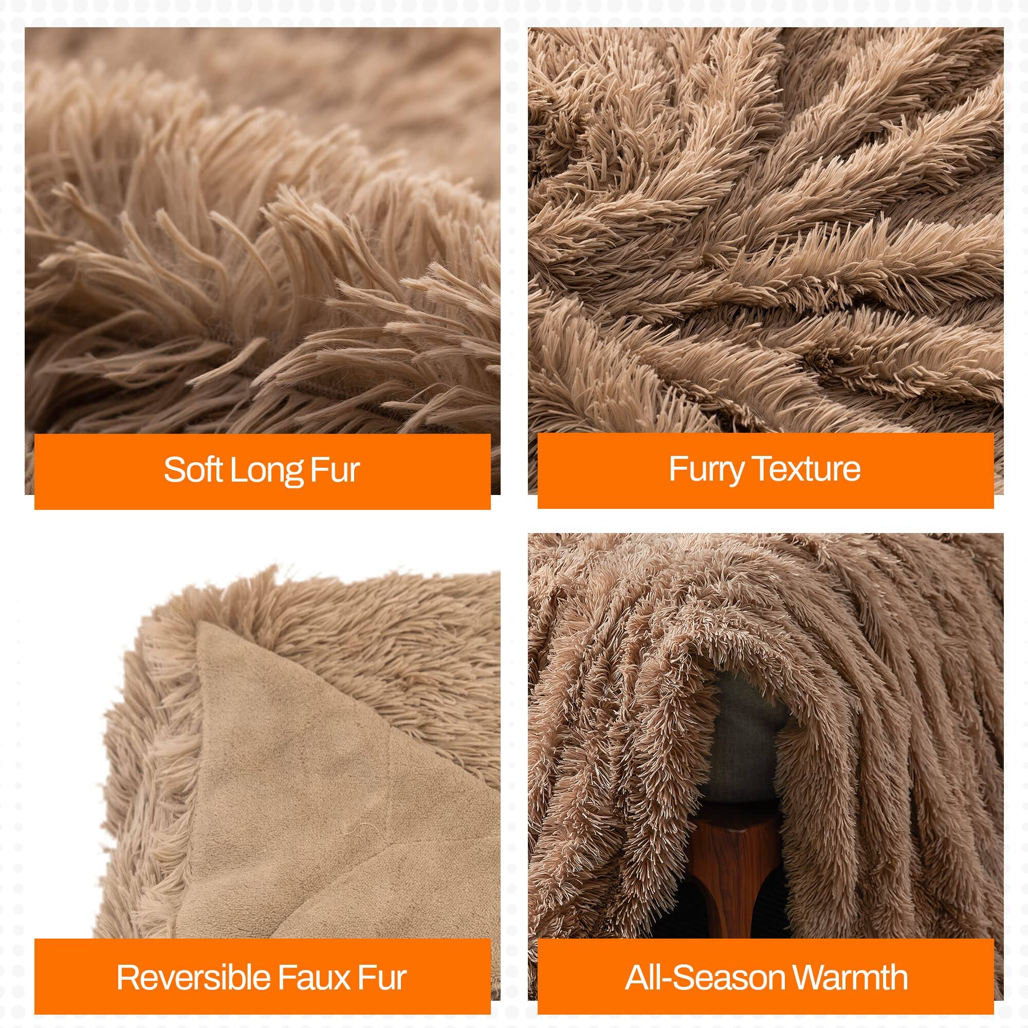 - Soft Long Fur
- Furry Texture
- Reversible Faux Fur
- All-Season Warmth