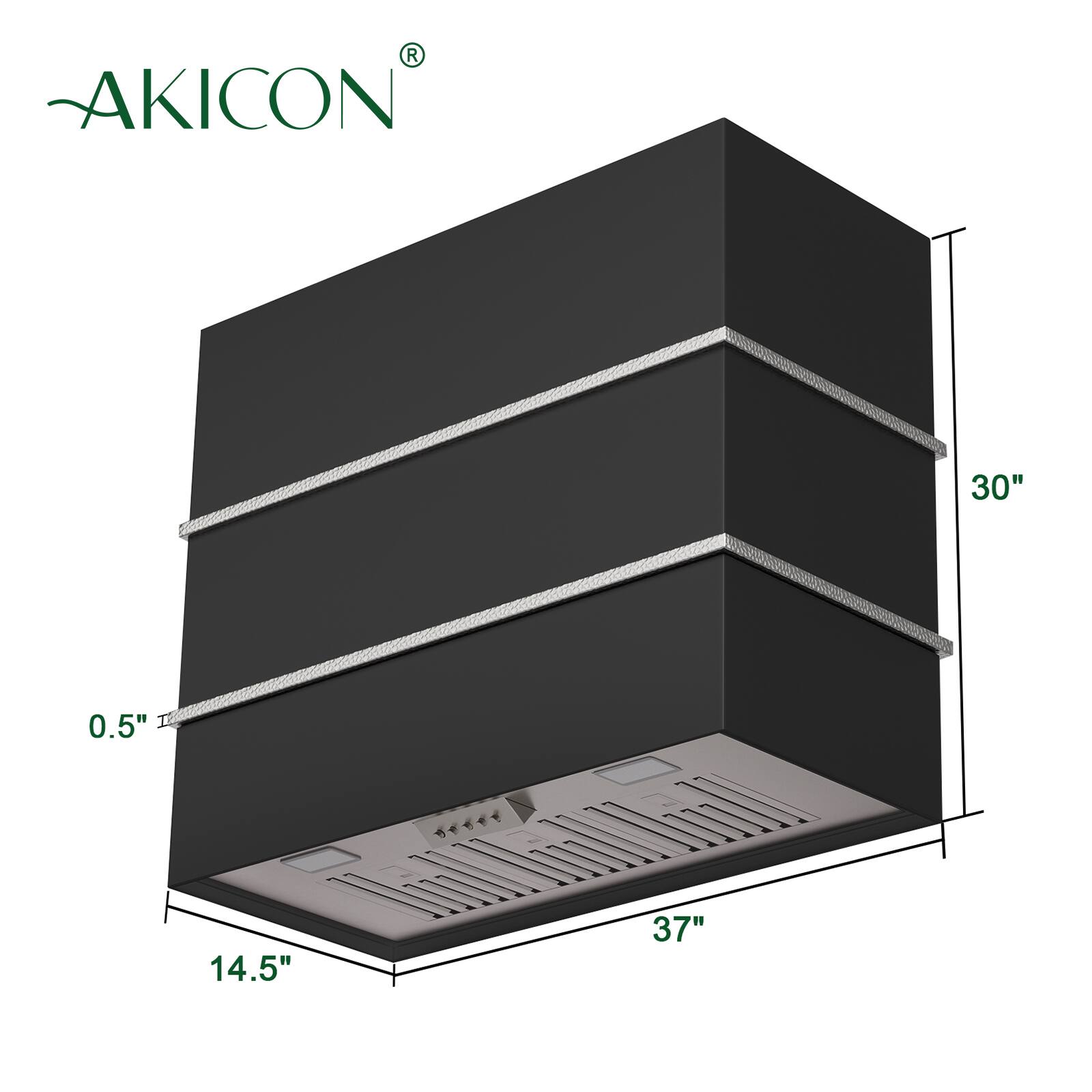 AKICON  
30" x 14.5" x 37"  
0.5"