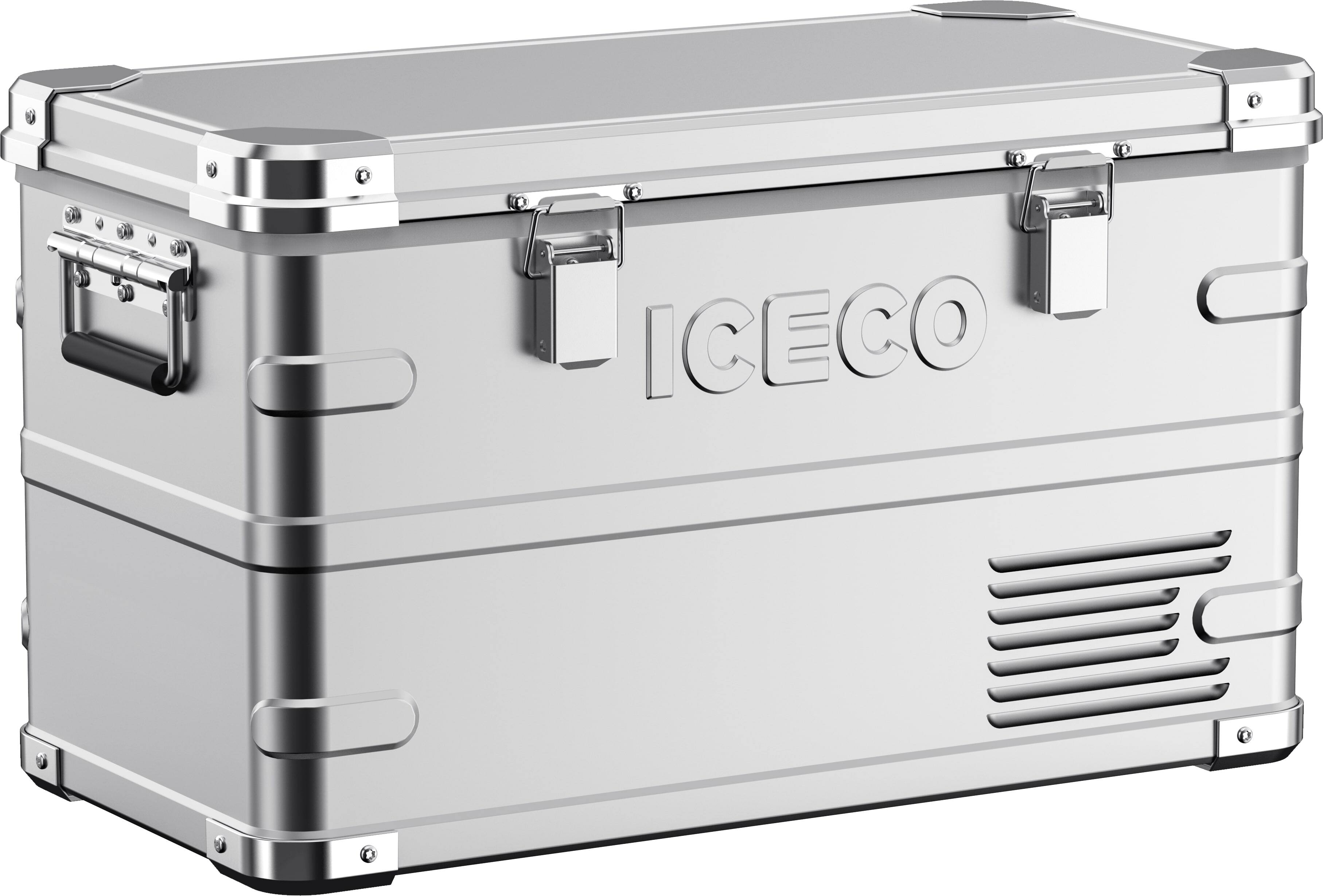 Angle. ICECO - APL35 Aluminum Dual Zone 37QT Portable Cooler Silver - Silver.