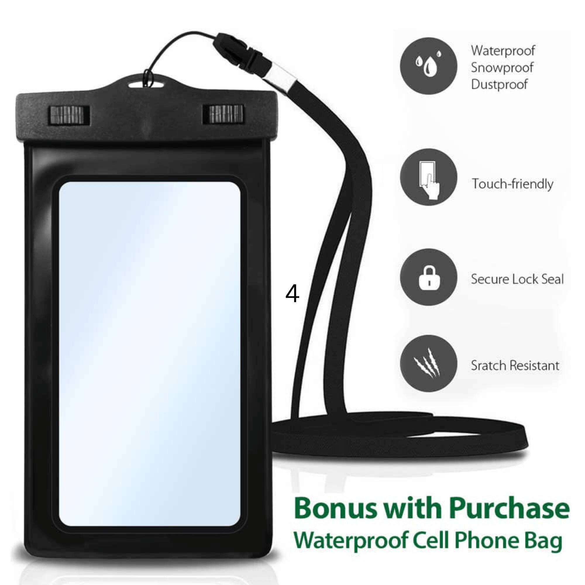 Waterproof Snowproof Dustproof Touch-friendly Secure Lock Seal Scratch Resistant Bonus with Purchase Waterproof Cell Phone Bag