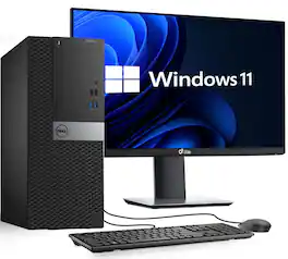 Dell - Refurbished Excellent - OptiPlex Desktop Tower Computer PC | Intel Core i7-6th 3.40GHz | 32GB RAM | 1TB SSD | New 24" LED | KB & Mouse | Win11 - Black