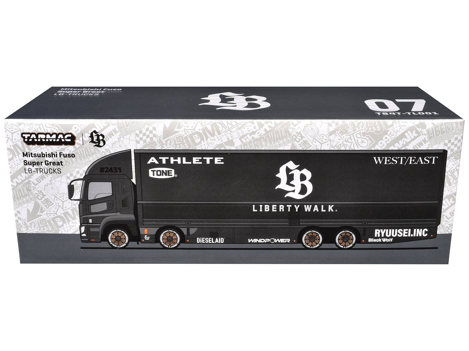 Mitsubishi Fuso Super Great LB-TRUCKS  
#2431  
TARMAC  
LIBERTY WALK  
WEST/EAST  
DIESELAID  
WINDPOWER  
RYUUSEI.INC  
Black Wolf