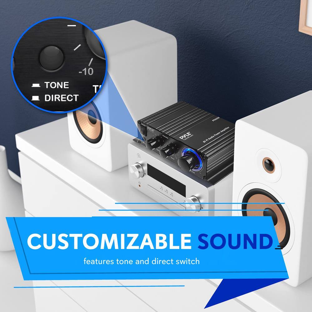 -10 TONE T DIRECT PAE PYLE PIaO Amgliies Foom Aotia

CUSTOMIZABLE SOUND
features tone and direct switch