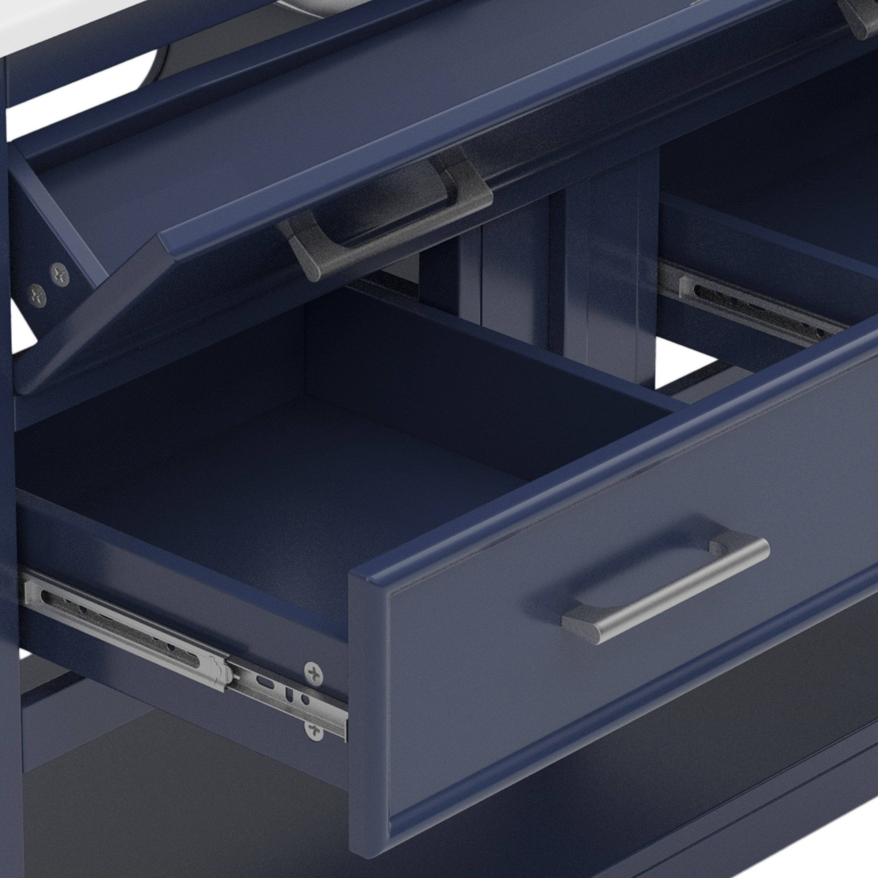 Alt View 5. Boyel Living - 36 Inch Bathroom Vanity with Ceramic Sink Tip Out Tray Full Extension Drawers Soft Close Blue - Blue.