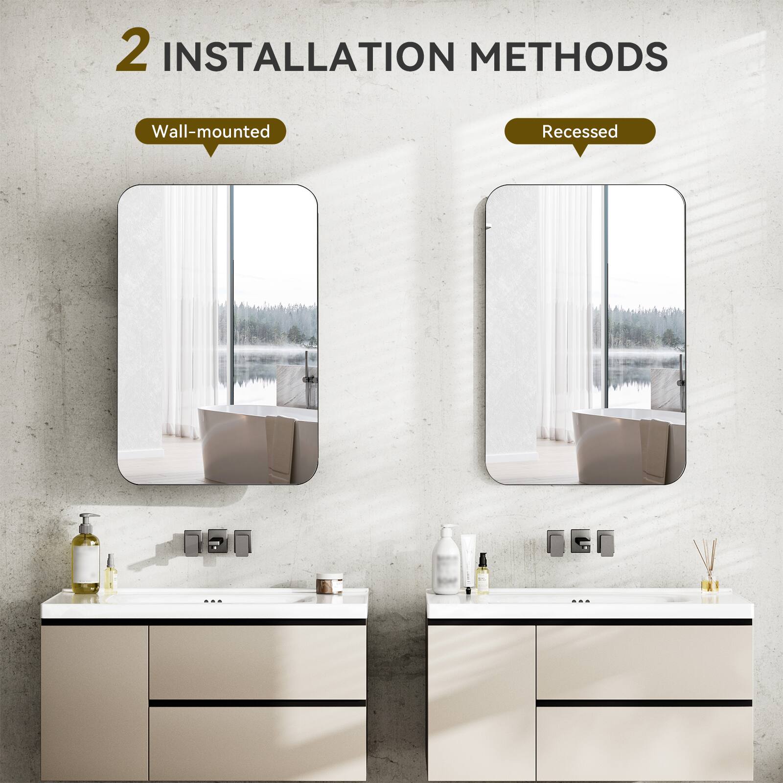 2 INSTALLATION METHODS

Wall-mounted

Recessed