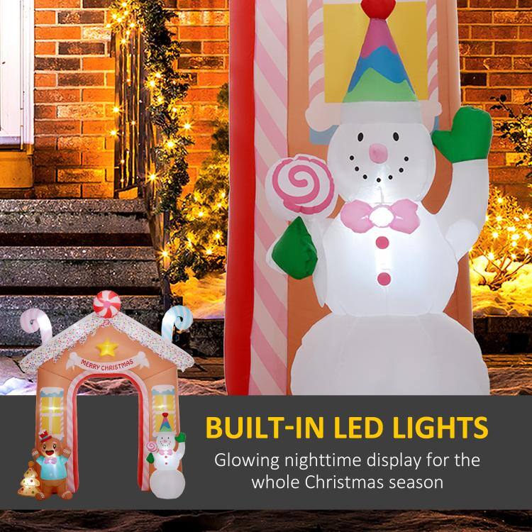 PULUZ 10FT Giant Inflatable Candy House Archway, Christmas Blow Up Arch ...