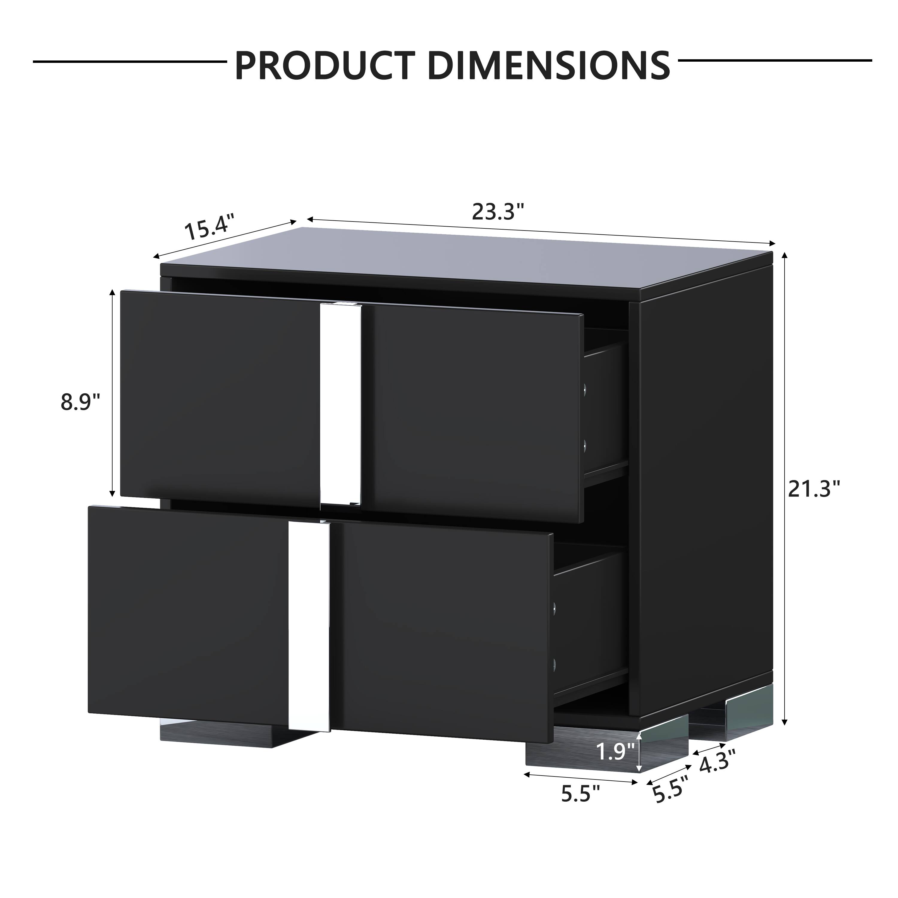 PRODUCT DIMENSIONS

- 15.4"
- 23.3"
- 8.9"
- 21.3"
- 1.9"
- 4.3"
- 5.5"
- 5.5"