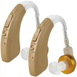 Digital Hearing Amplifier Pair - Behind the Ear Left & Right BTE Personal Sound Hearing Amplifier by MEDca - Beige
