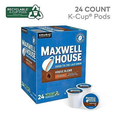 RECYCLABLE K-CUP PODS  
24 COUNT  
KEURIG  
MAXWELL HOUSE  
GOOD TO THE LAST DROP  
HOUSE BLEND  
MEDIUM  
24 COUNT