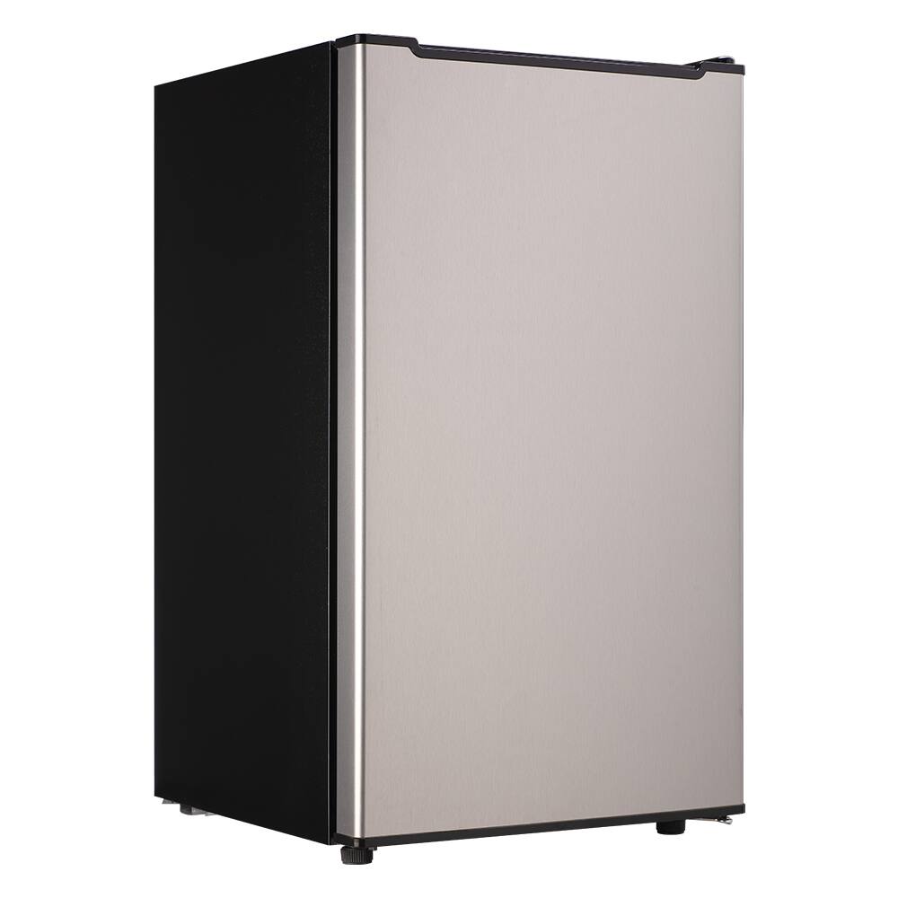 Left. Loheer - 2.8 Cu. Ft. Compact Upright Freezer with -9.4°F Deep Freeze and Mechanical Control - SILVER.