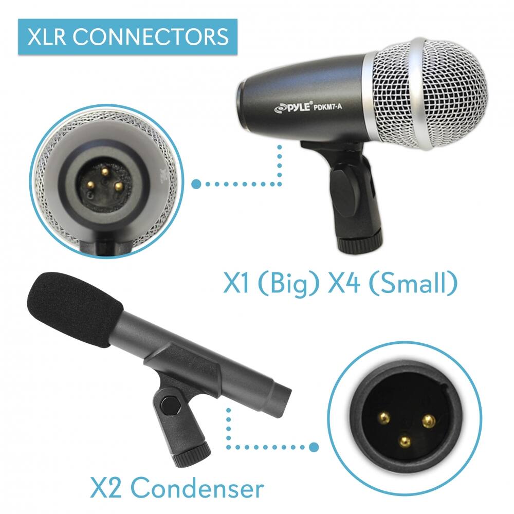 XLR CONNECTORS  
PYLE PDKM7-A  
X1 (Big) X4 (Small)  
X2 Condenser