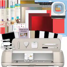 Cricut - Maker 4 with Mini Heat Press Machine and Heat Transfer Vinyl Combo Bundle