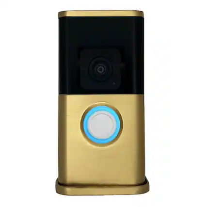 Front. Michael Healy - Traditional Video Doorbell Cover (Ring 3, 3 Plus, 4, Battery Plus and Battery Pro) - Satin Brass.