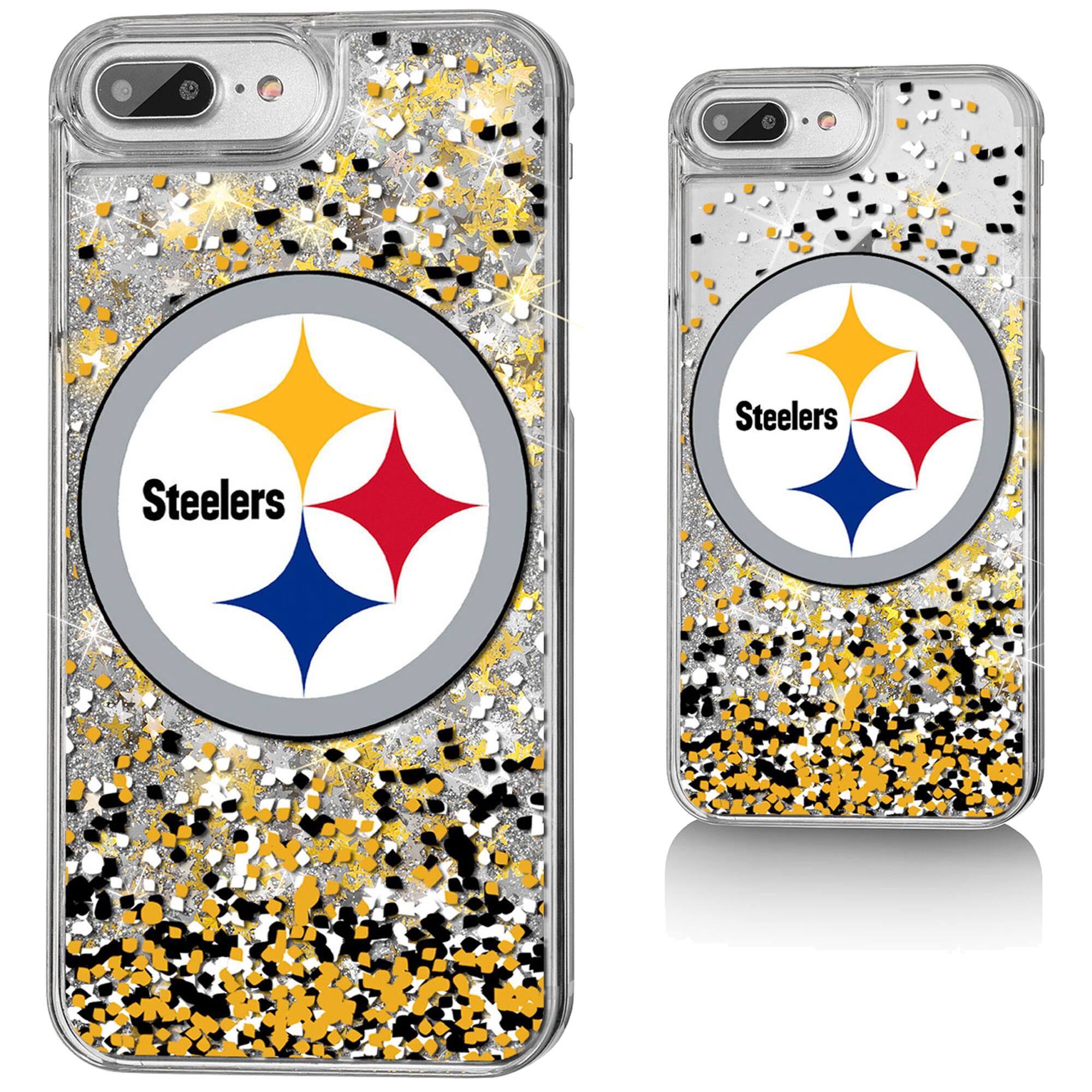 Keyscaper - NFL - Pittsburgh Steelers iPhone Glitter Case with Confetti Design - 16 Pro Max - Multicolor