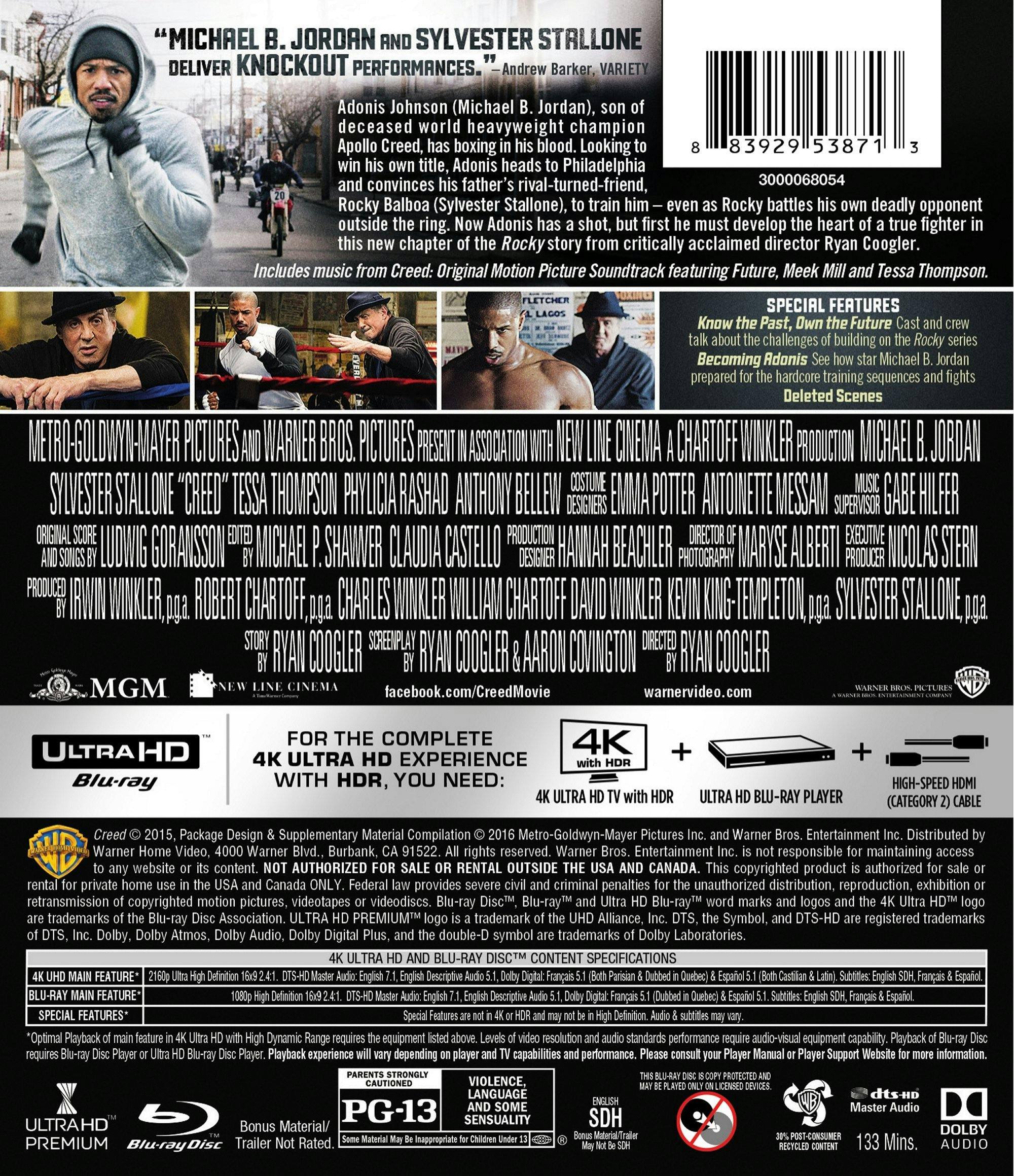 Back. Creed (4K Ultra HD + Blu-ray) [UHD].
