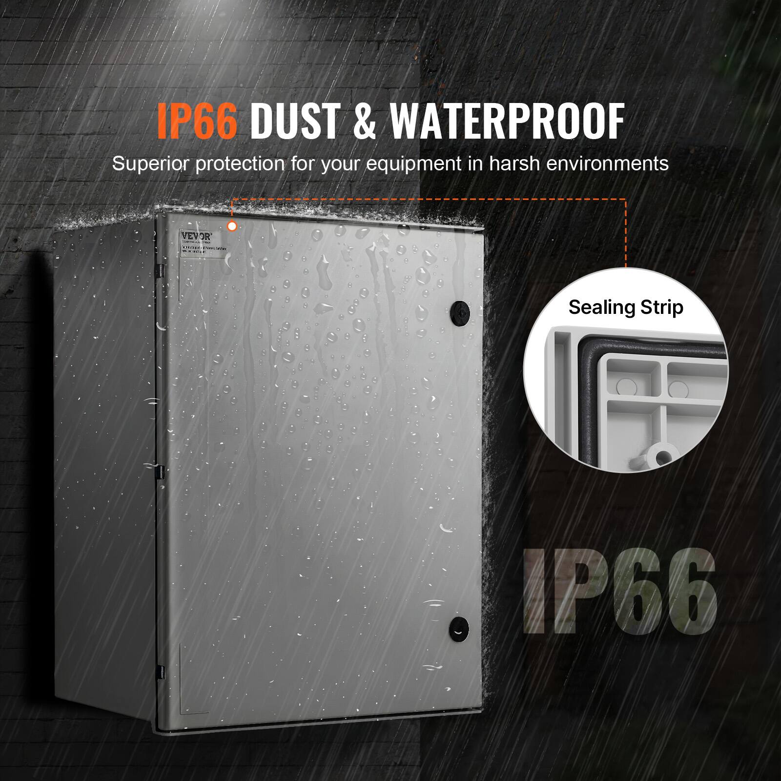 IP66 DUST & WATERPROOF  
Superior protection for your equipment in harsh environments  
Sealing Strip