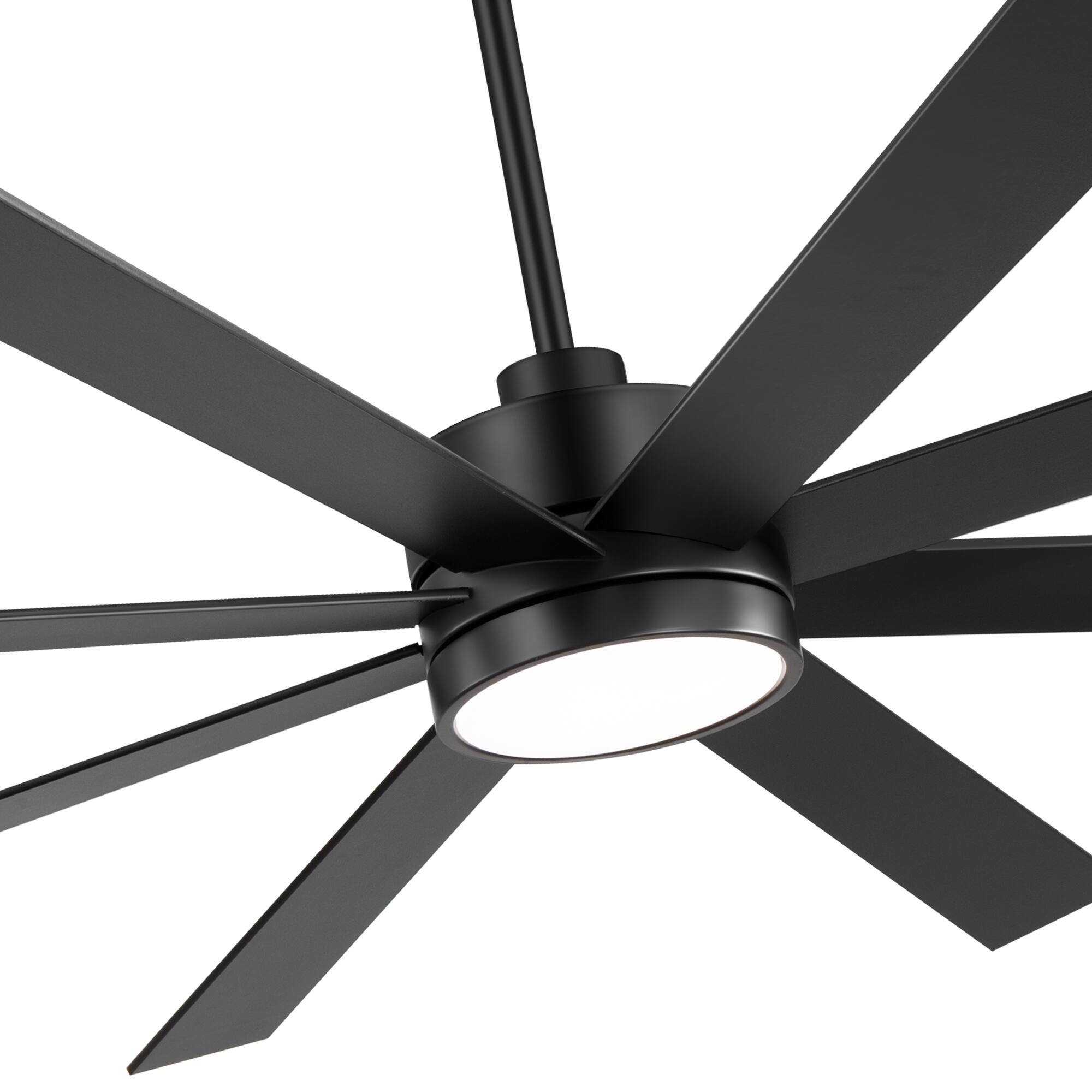 Alt View 8. Breezary - Breezary 72-Inch Ceiling Fan with 8-Blade Design, 3-Color Light, 6-Speed DC Motor, 6"/20" Downrods, Remote with Timer - Matte Black.