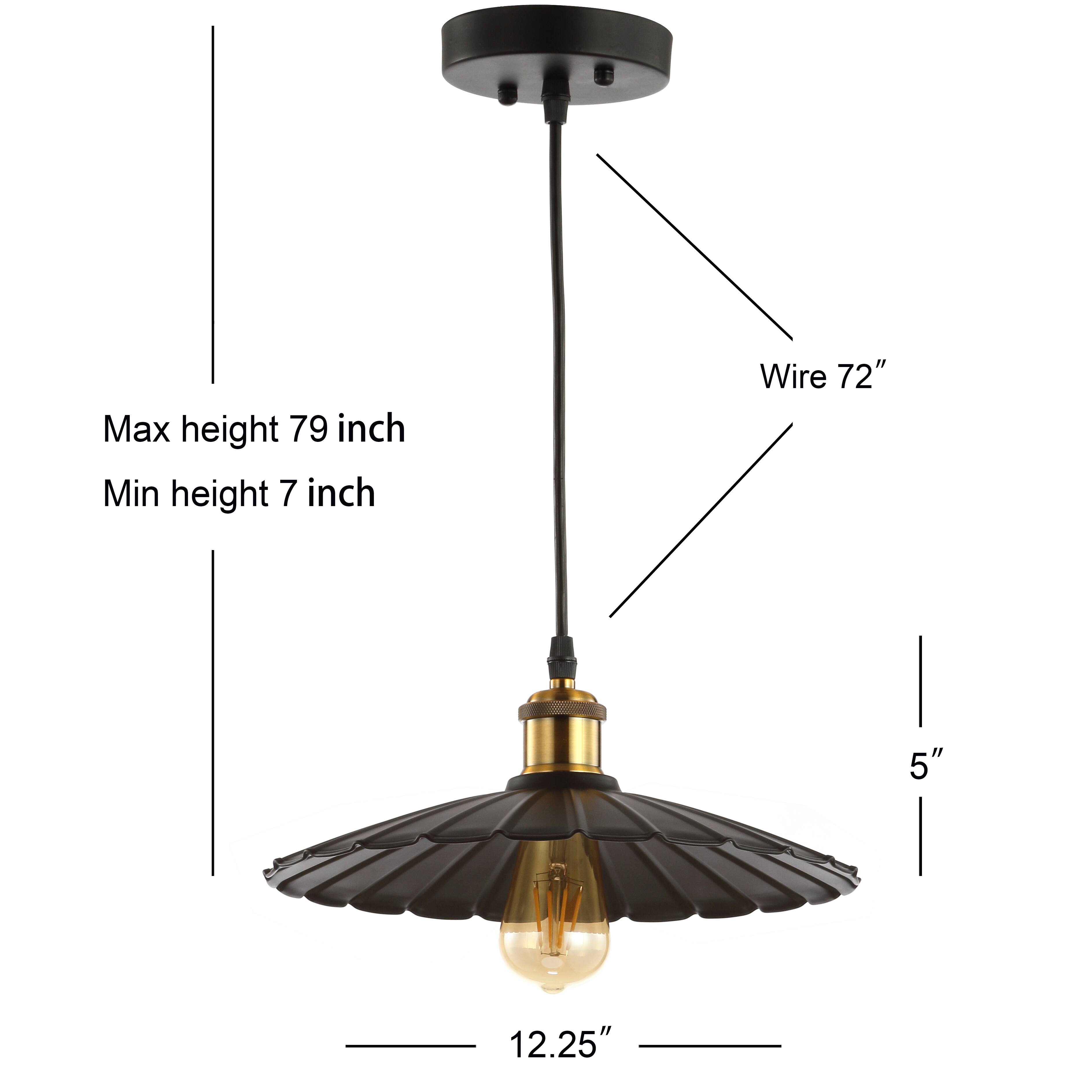 Max height 79 inch  
Min height 7 inch  
Wire 72"  
5"  
12.25"