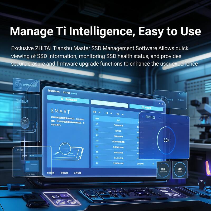 Manage Ti Intelligence, Easy to Use

Exclusive ZHITAI Tianshu Master SSD Management Software Allows quick viewing of SSD information, monitoring SSD health status, and provides secure erasure and firmware upgrade functions to enhance the user experience