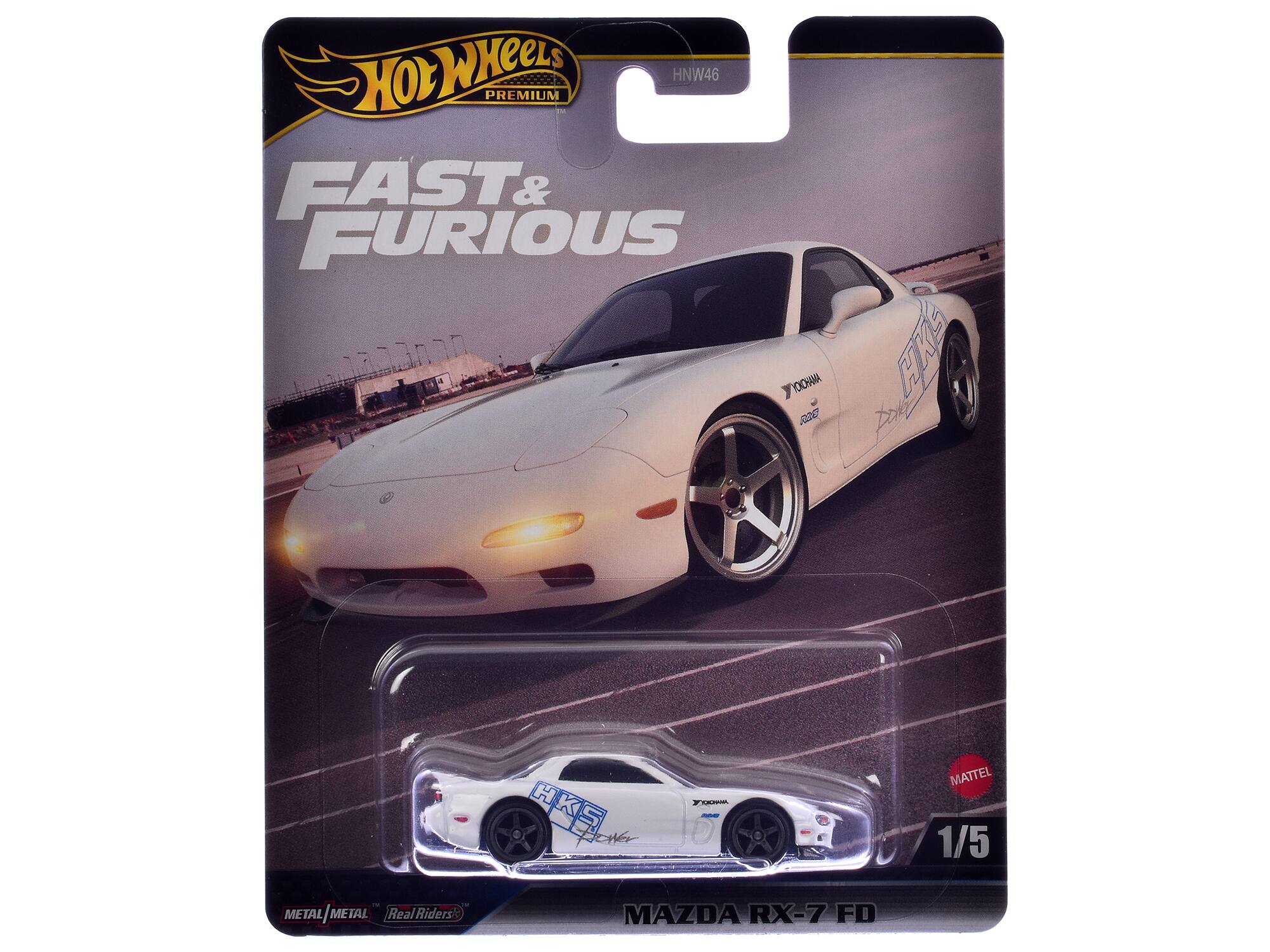 Hot Wheels Premium HNW46 Fast & Furious  
Hot Wheels  
1/5 Metal  
Real Riders  
MAZDA RX-7 FD