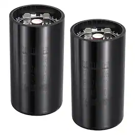 Unique Bargains - 2pcs CD60 Motor Run Capacitor, 460-552uF MFD AC125V, 50-60Hz, for Motor 46x86mm - Black
