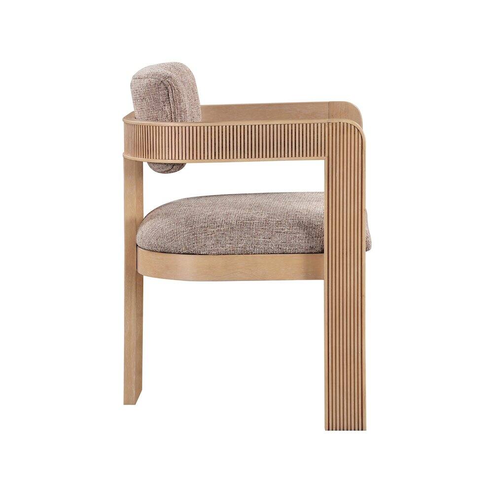 Alt View 3. Meridian Furniture - Sacha Brown Linen Textured Fabric Dining Chair, Set of 2 - Brown.