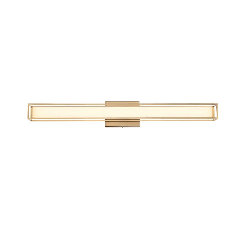 Alt View 1. Living District - Aden 31 Inch Led Wall Sconce In Satin Gold - Satin Gold.