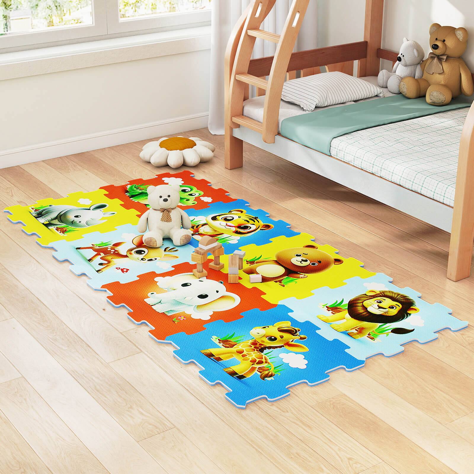 Alt View 3. Costway - Costway Kids Foam Puzzle Play Mat 8-Piece Interlocking Baby Floor Puzzle Tiles - Multicolor.