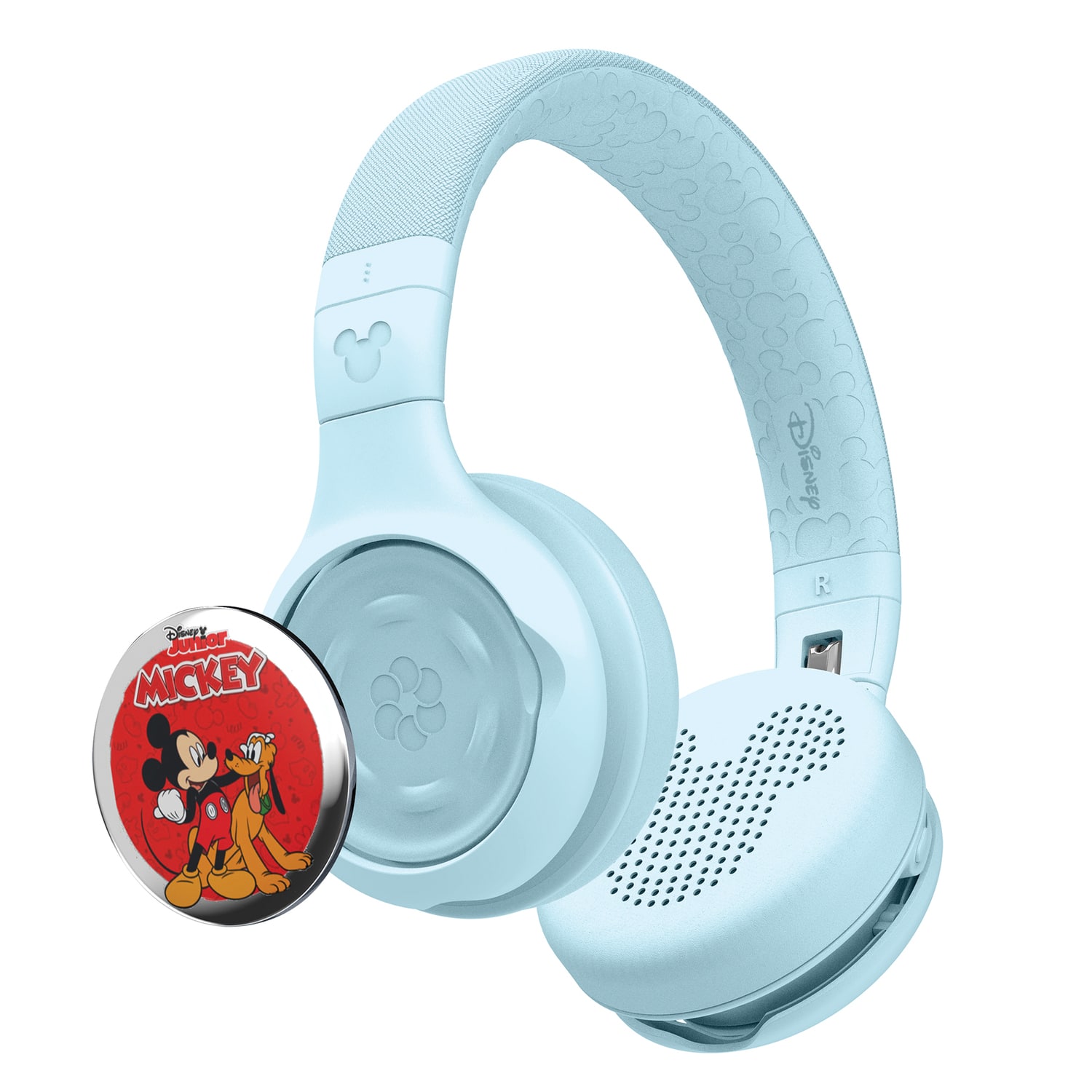 ONANOFF - StoryPhones Storytelling Foldable Bluetooth Kids Headphones Intro Bundle with Mickey Mouse Story Disk - Blue