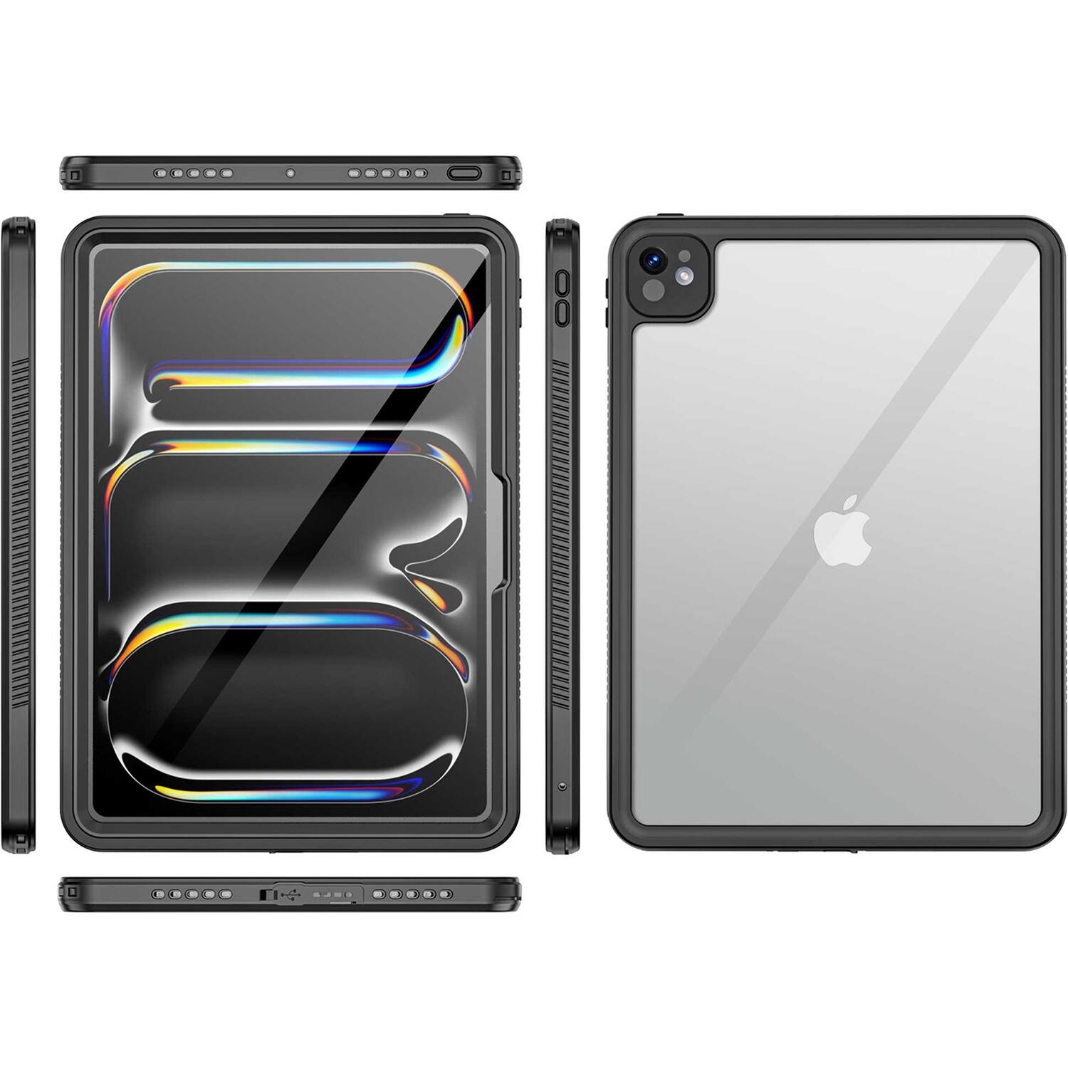 Alt View 12. SaharaCase - Oasis Series Water-Resistant Case for Apple iPad Pro (M4 2024/M5 2025) 13" - Clear/Black.