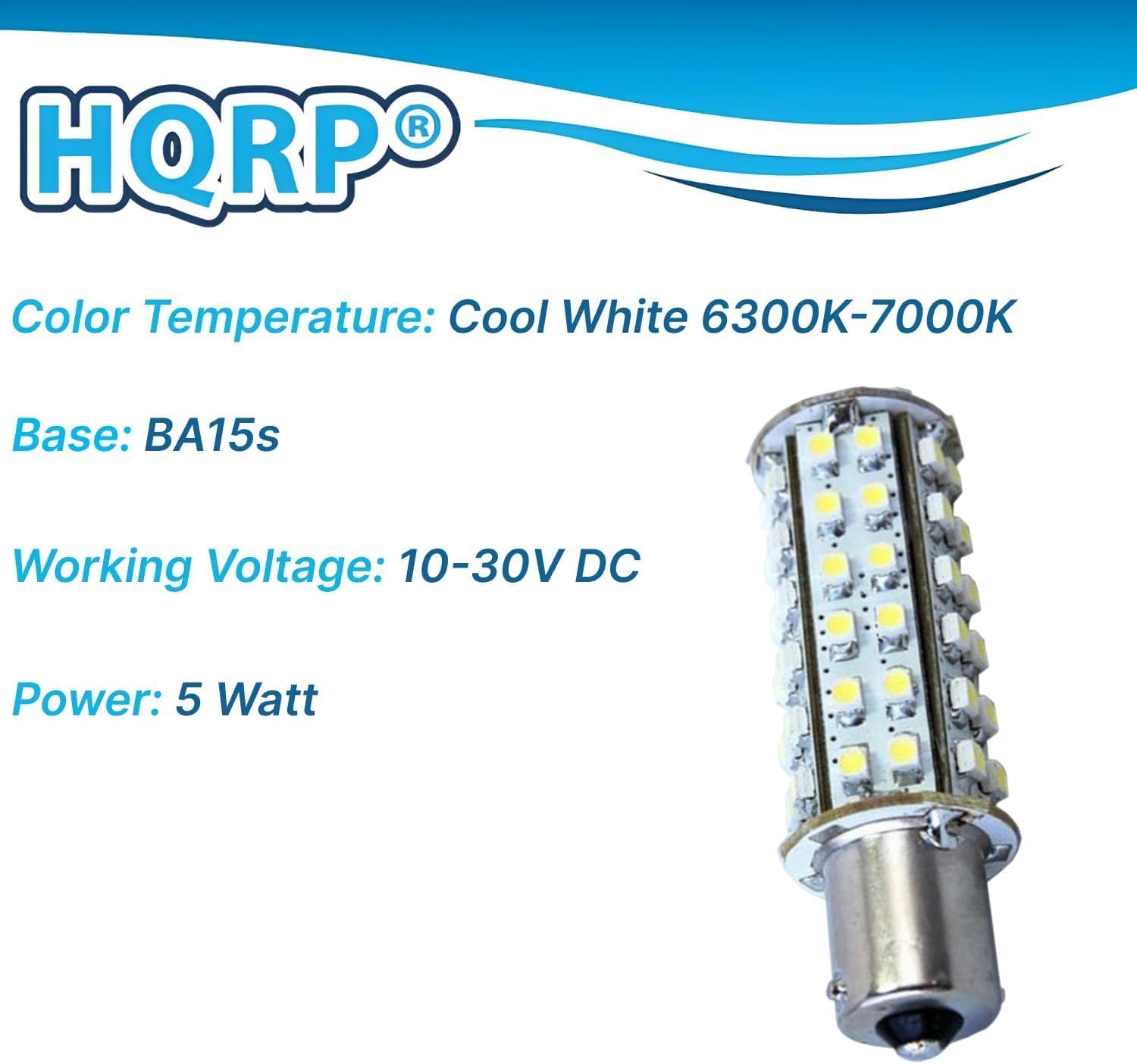 HQRP  
Color Temperature: Cool White 6300K-7000K  
Base: BA15s  
Working Voltage: 10-30V DC  
Power: 5 Watt