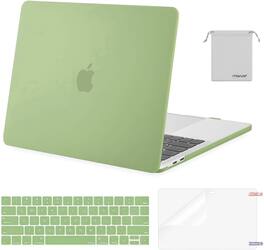 mosiso - MacBook Pro 13" hard shell case with keyboard skins, screen protector and storage bag - Avocado Green