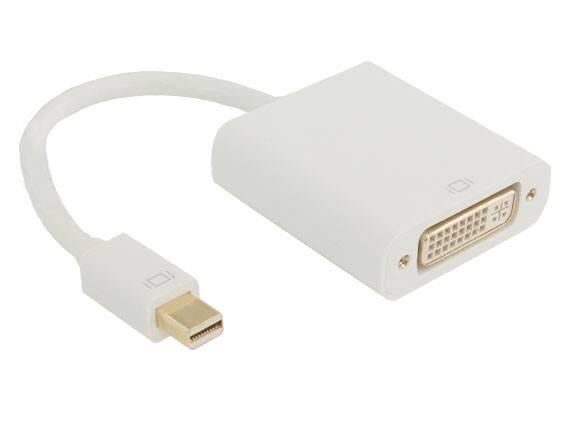 Front. Cable Leader - Mini Displayport Male to DVI Female Adapter - White.