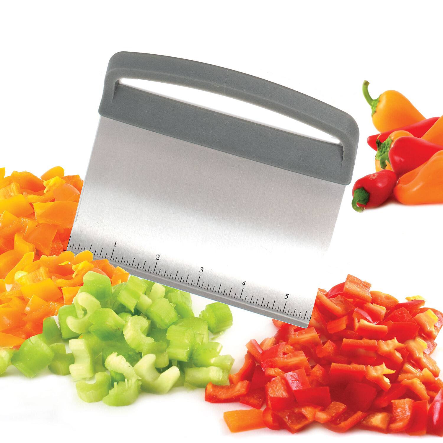 Alt View 2. Norpro - Nested Chopper and Scraper Set, Set of 3 Utensils, Red and Gray - Red.