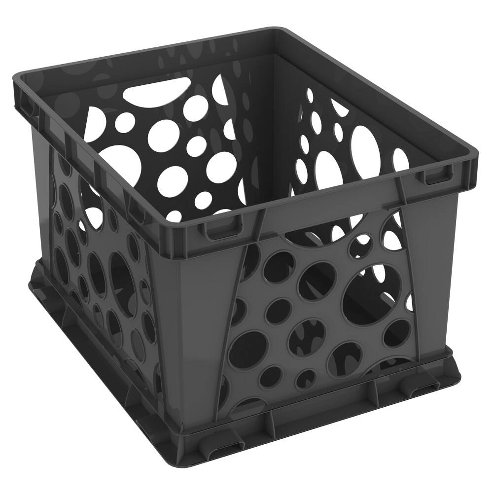 Front. Storex - Storex Large File Crate, Black.