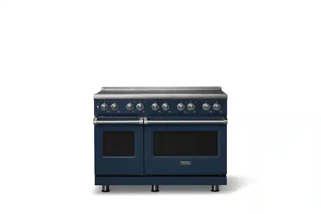 Front. Viking - 48 in. Wide 6 Elements Pro 5 Series 7.3 Cu. Ft. Freestanding 6 Element Induction Convection Range - Slate Blue - Slate Blue.