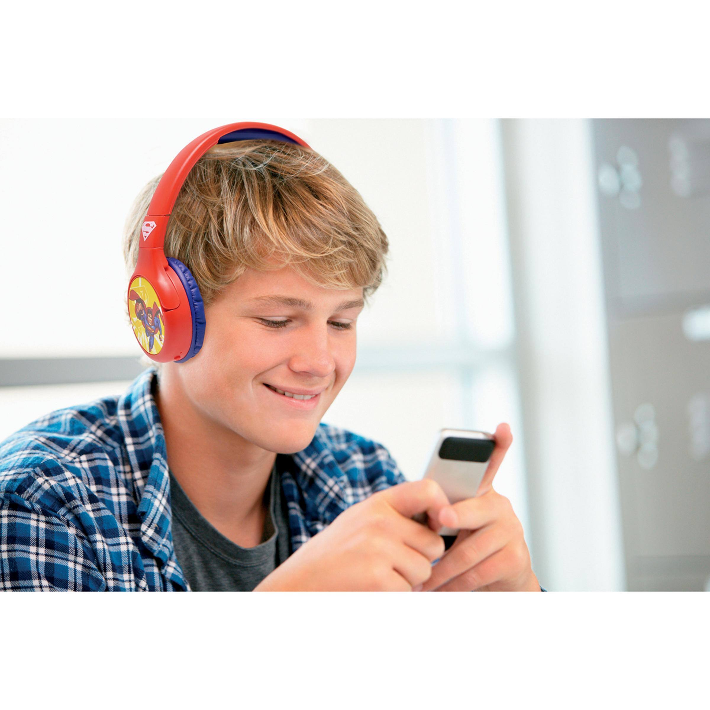 Alt View 4. Lexibook - Superman 2-in-1 Bluetooth Foldable Headphones with Safe Volume for Kids.